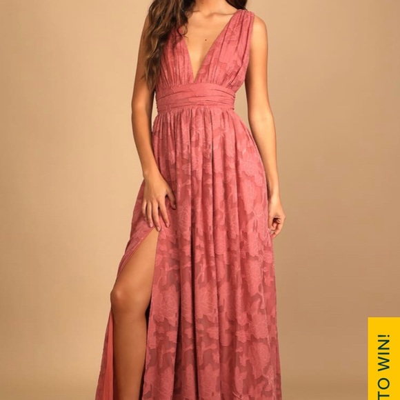 NWT Lulu’s Sweet Sophistication Vintage Rose Maxi Dress XL - Picture 3 of 7